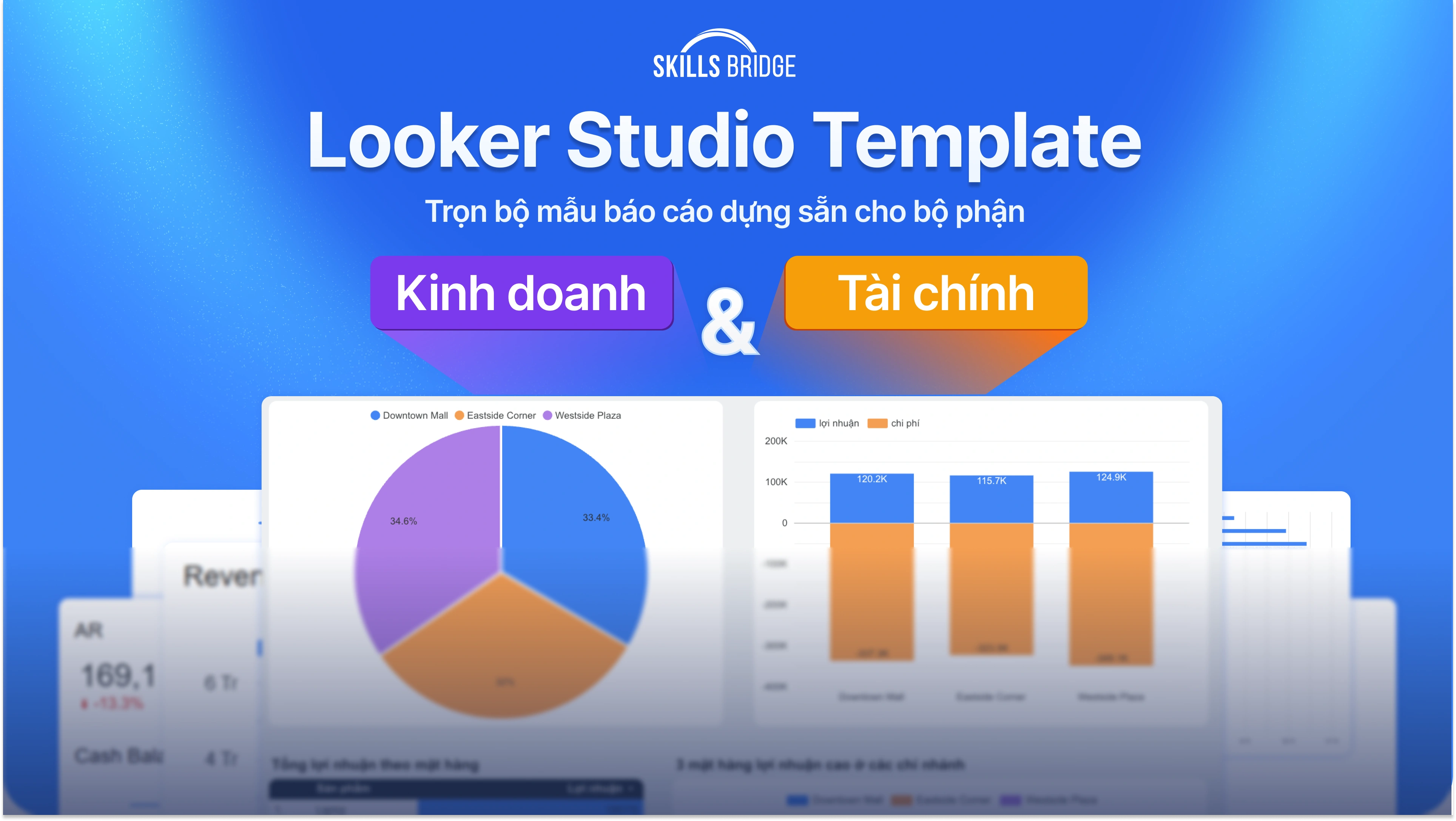 Trọn bộ template Looker Studio báo cáo cho phòng Kinh doanh và Tài chính – dễ đọc, trực quan, tiết kiệm thời gian trình bày dữ liệu