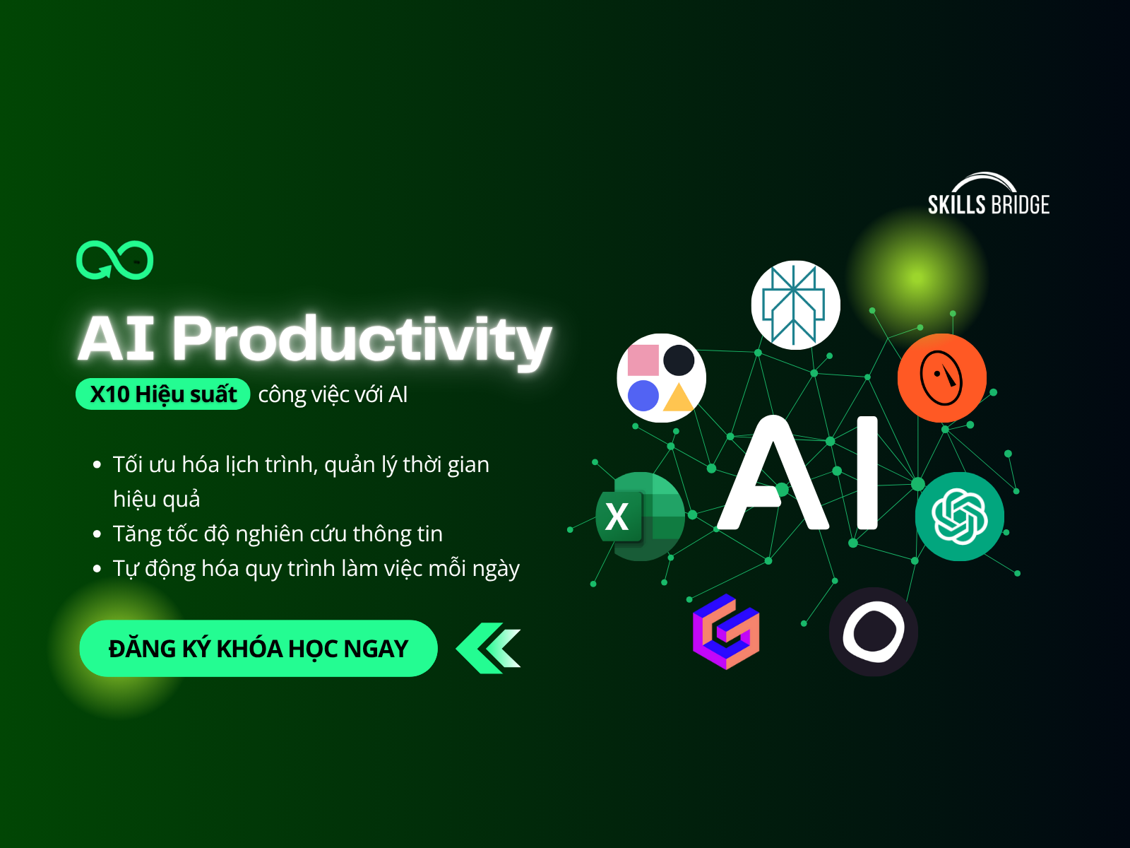 Khóa học AI Productivity giúp bạn tối ưu hiệu suất công việc gấp 10 lần