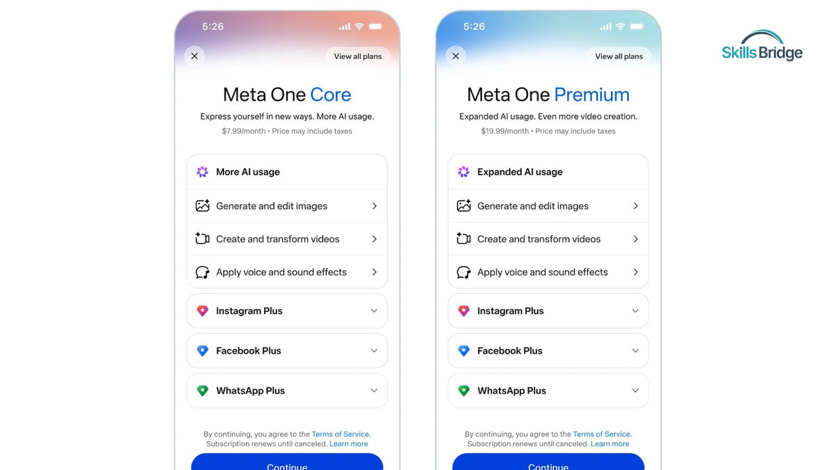 Meta ra mắt Meta One với gói AI dùng chung cho Facebook, Instagram và WhatsApp