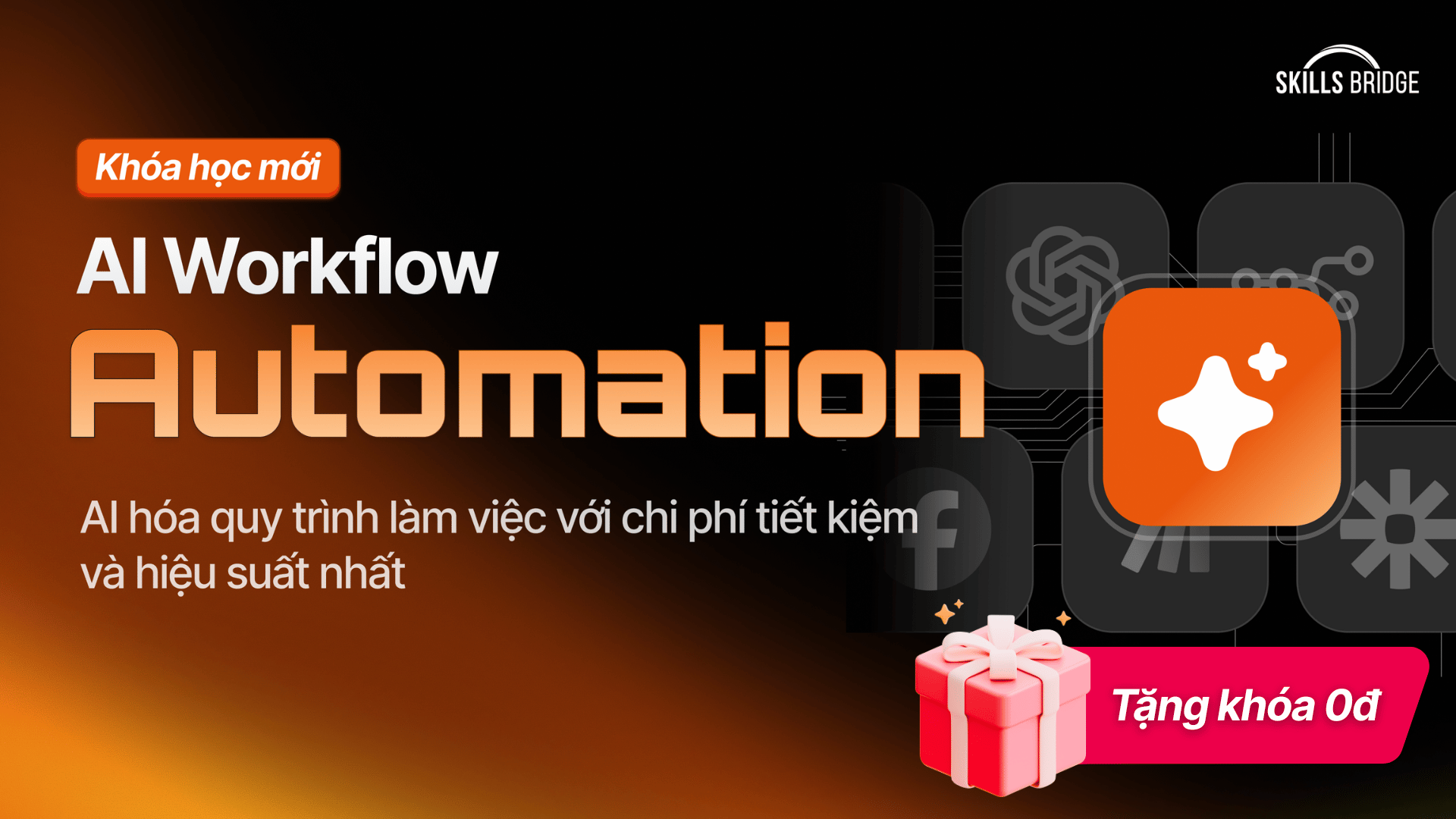 Khoá học AI Workflow Automation - Tự động hóa quy trình với Zapier, Make AI, N8N