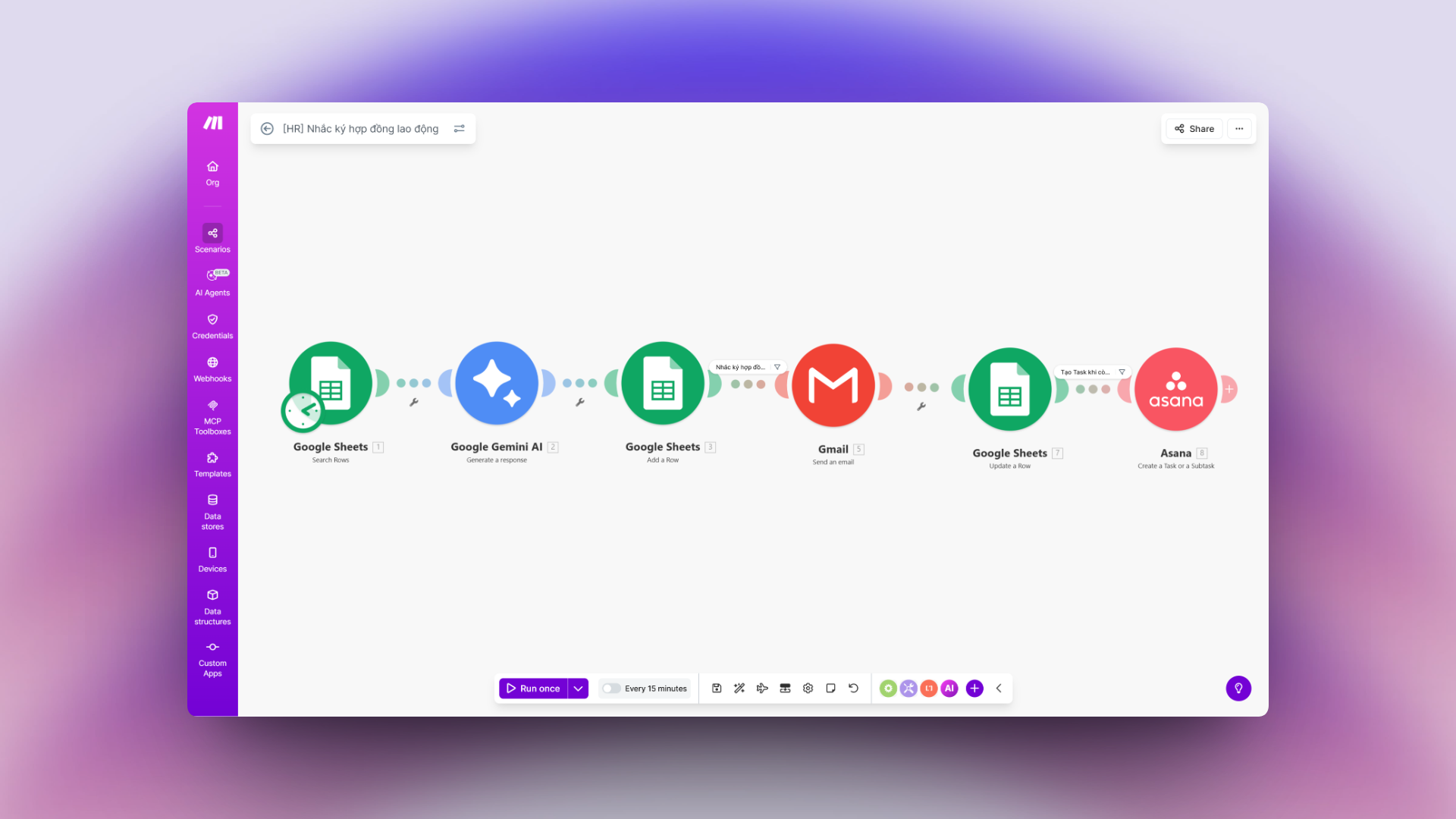 Tự động hóa quy trình công việc từ đầu vào, luồng xử lý đến đầu ra kết quả