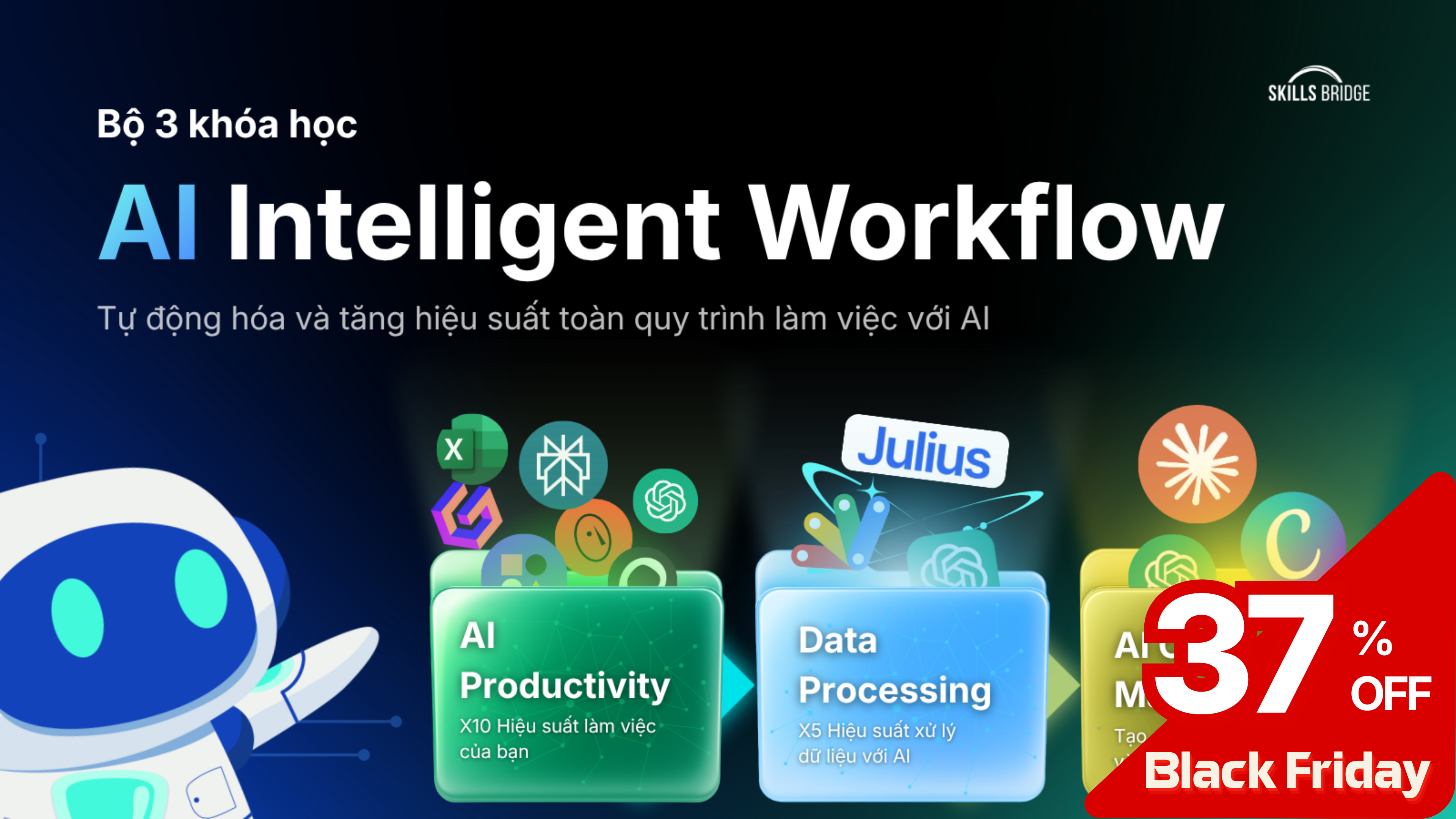 Bộ 3 khóa học AI Intelligence Workflow