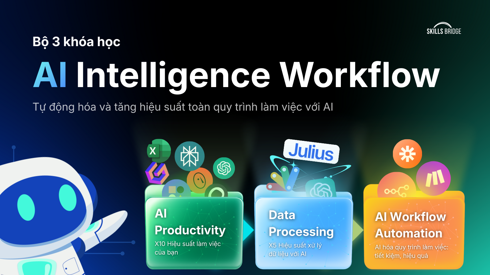 Bộ 3 khóa học AI Intelligence Workflow