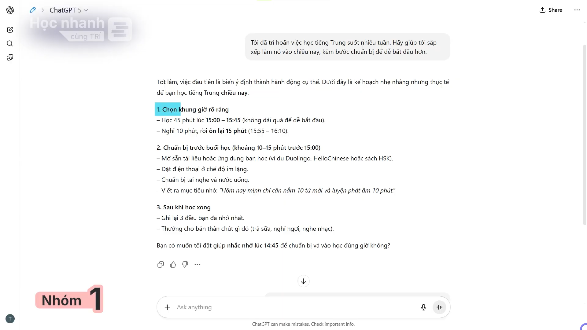 Nghiên cứu chuyên sâu với tính năng “Deep Research” tại ChatGPT