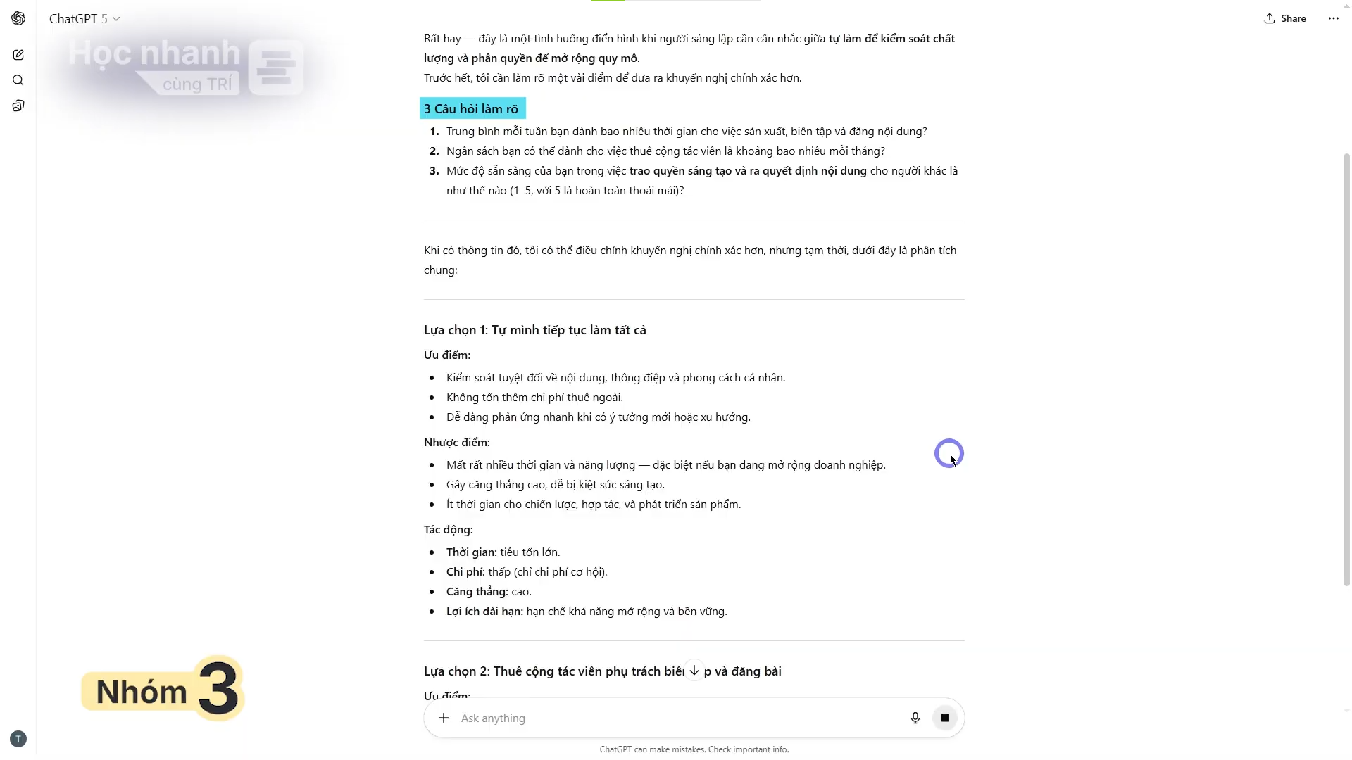 Nghiên cứu chuyên sâu với tính năng “Deep Research” tại ChatGPT
