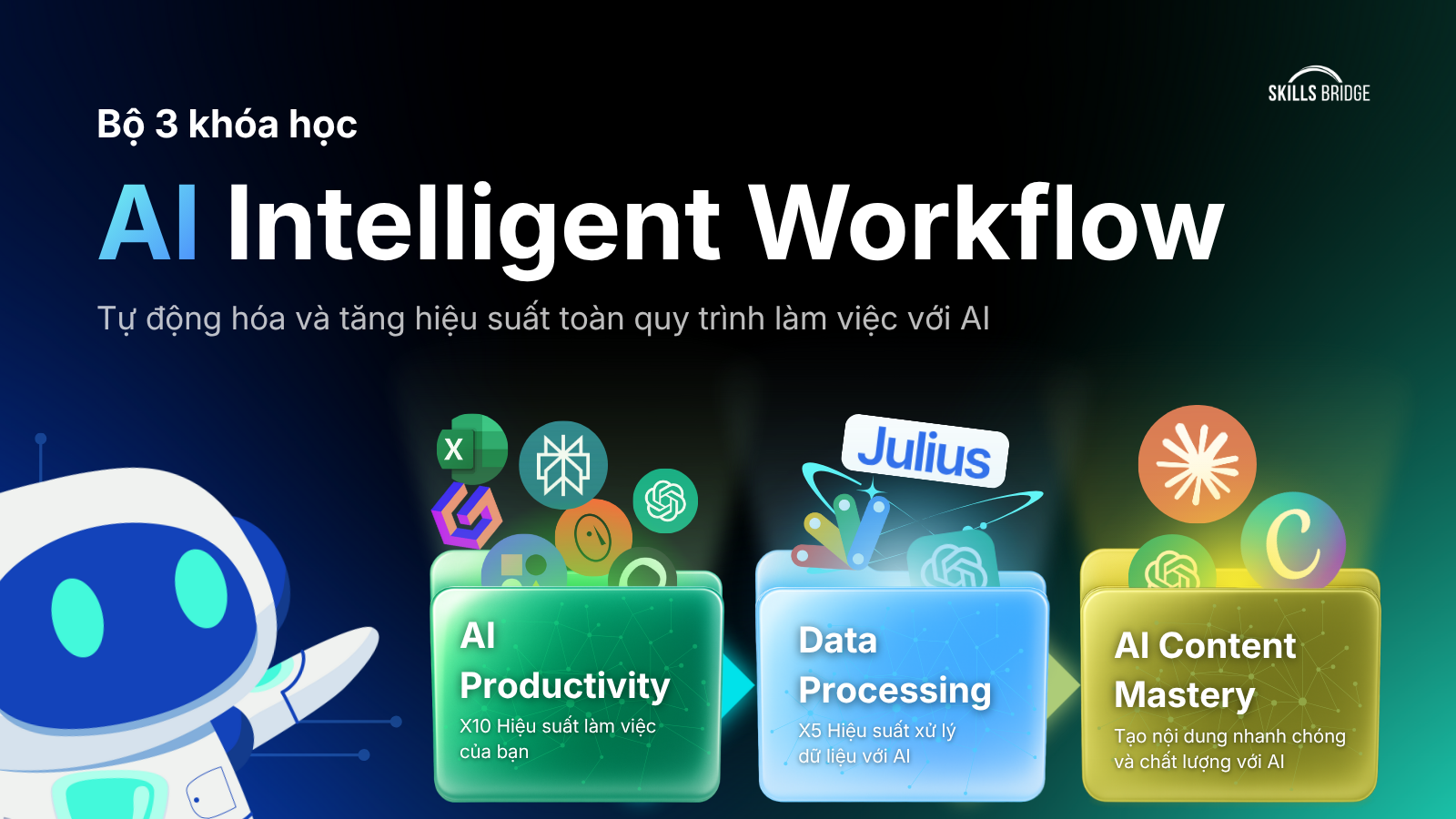 Bộ 3 khóa học AI Intelligence Workflow