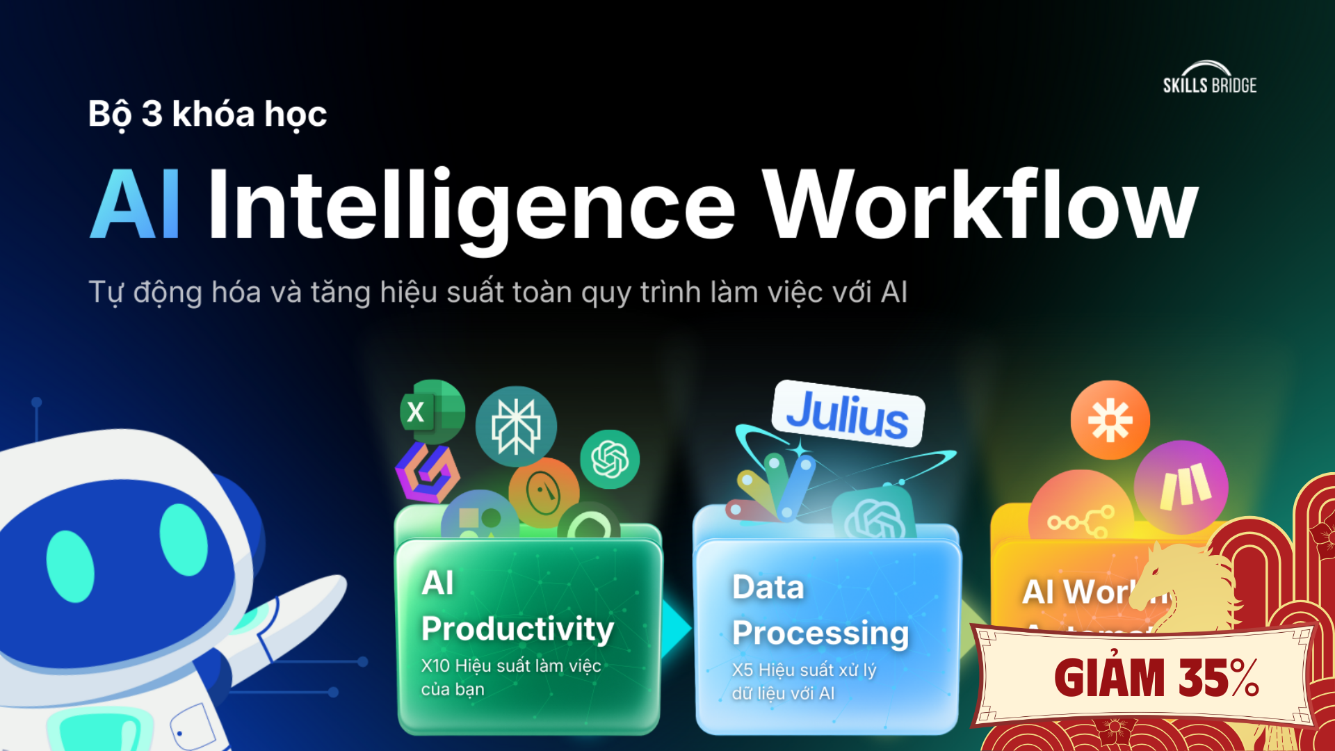 Bộ 3 khóa học AI Intelligence Workflow