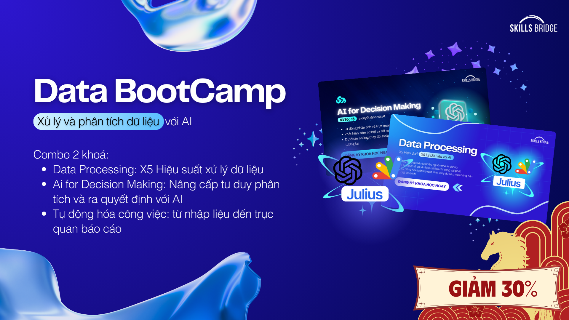 Data Bootcamp - Combo 2 khoá học AI For Decision Making và Data Processing
