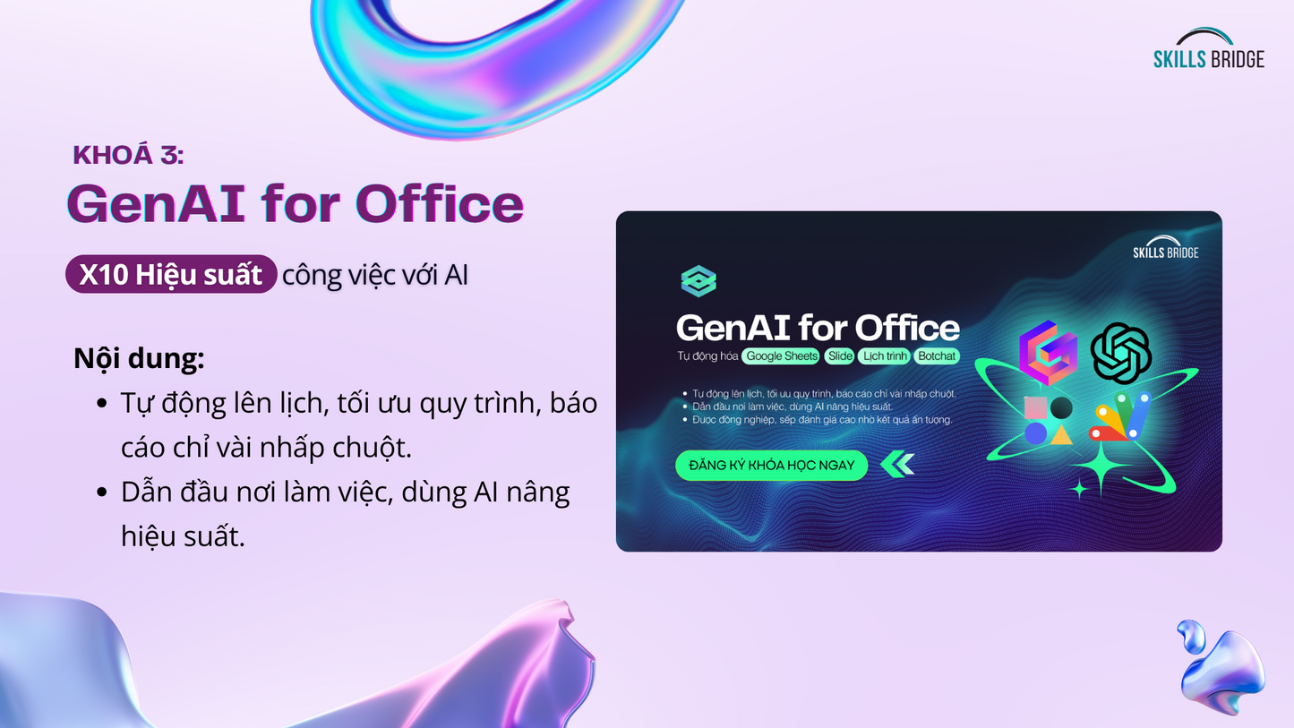 Combo 3 Khoá Học AI: AI Productivity, AI for Decision Making và GenAI