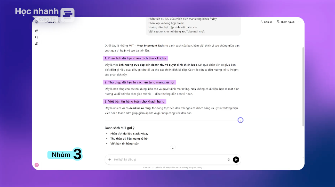 Nghiên cứu chuyên sâu với tính năng “Deep Research” tại ChatGPT