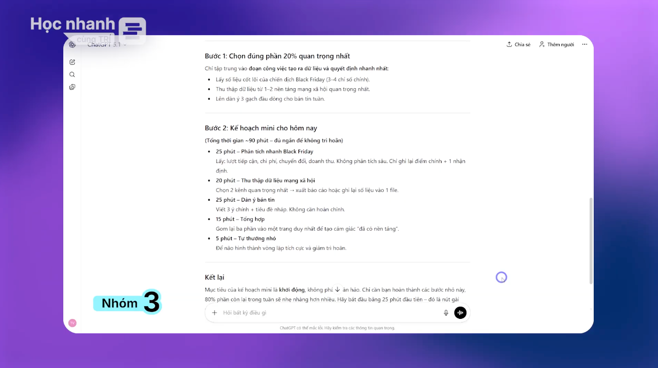 Nghiên cứu chuyên sâu với tính năng “Deep Research” tại ChatGPT