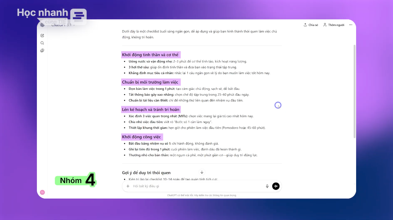 Nghiên cứu chuyên sâu với tính năng “Deep Research” tại ChatGPT