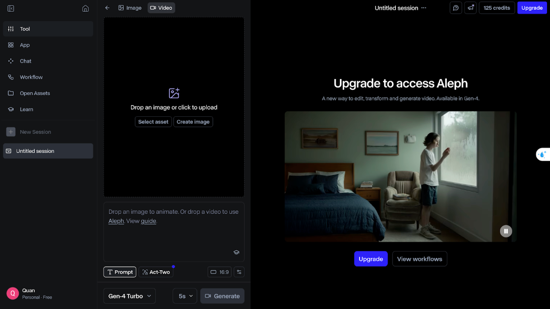 Nguồn: Runway AI | Giao diện tạo video của Runway AI