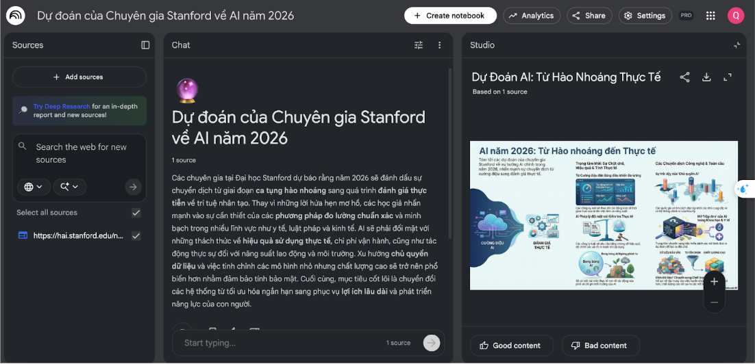 Tính năng tạo infographic với NotebookLM